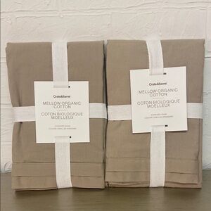 Crate & Barrel, Mellow Organic Cotton Shams, Standard Sham, Neutral, 100% Cotton